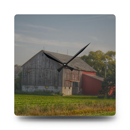 Rustic Farmhouse Wall Clock featuring Pigeon Grey Saltbox