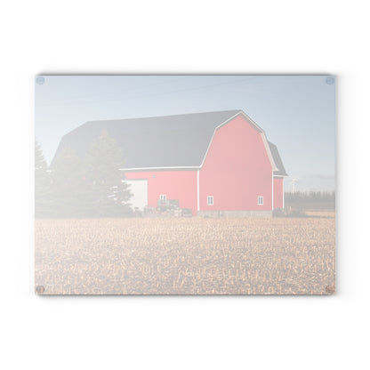 U R There Photography Kirk Road Modern Red Rustic Farmhouse Tempered-Glass Cutting Board