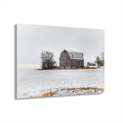 U R There Photography Frenchline Road Grey in Winter Rustic Farmhouse Acrylic Wall Print