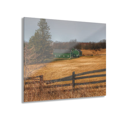 U R There Photography Green Barns and Broken Fences Rustic Farmhouse Acrylic Wall Print