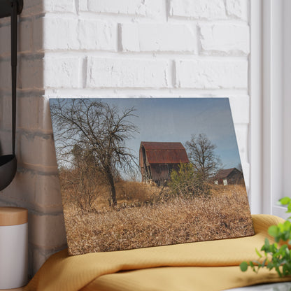 U R There Photography Klam Road Rusted Reds Rustic Farmhouse Tempered-Glass Cutting Board