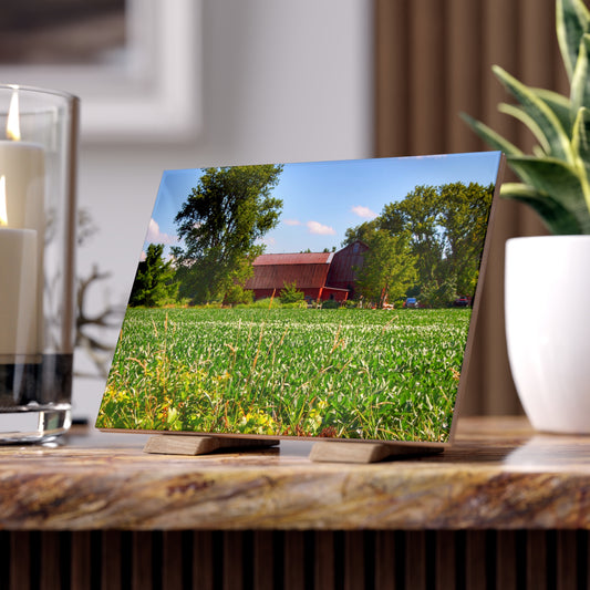 U R There Photography Canada Road Hidden Red Rustic Farmhouse Decorative Ceramic Tile
