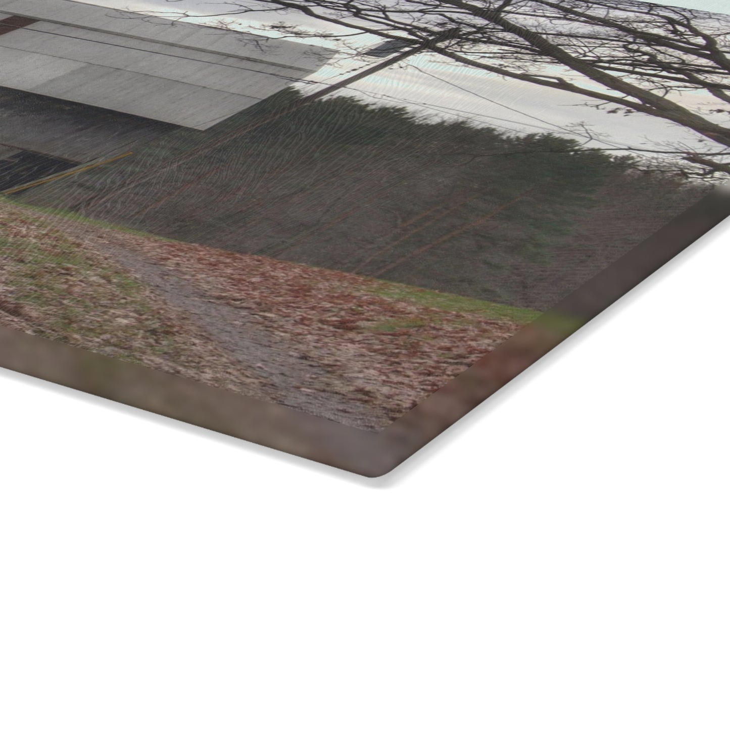 U R There Photography Grey Horse Barn Rustic Farmhouse Tempered-Glass Cutting Board