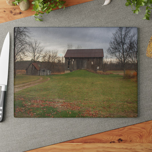 U R There Photography Roadside Greys of Carsonville Rustic Farmhouse Tempered-Glass Cutting Board