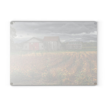 U R There Photography Murphy Lake Road Quonset Clan Rustic Farmhouse Tempered-Glass Cutting Board
