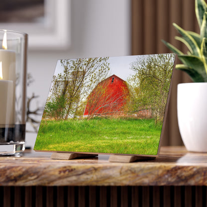 U R There Photography Castle Corner Red I Rustic Farmhouse Decorative Ceramic Tile