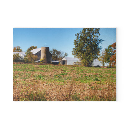 U R There Photography Freiberger Road Greys Rustic Farmhouse Tempered-Glass Cutting Board