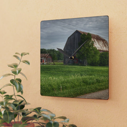 U R There Photography Barkley Road Trio Rustic Farmhouse Acrylic Analog Wall Clock