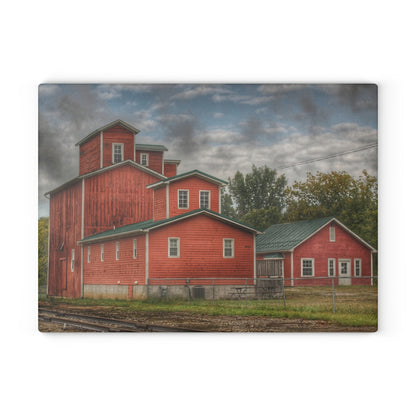 U R There Photography Aside the Tracks in Clifford Rustic Farmhouse Tempered-Glass Cutting Board