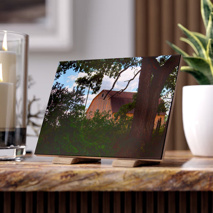 U R There Photography Bristol Gold Hidden Rustic Farmhouse Decorative Ceramic Tile 6" × 8" Glossy