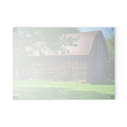 U R There Photography Sergent Road Grey Rustic Farmhouse Tempered-Glass Cutting Board