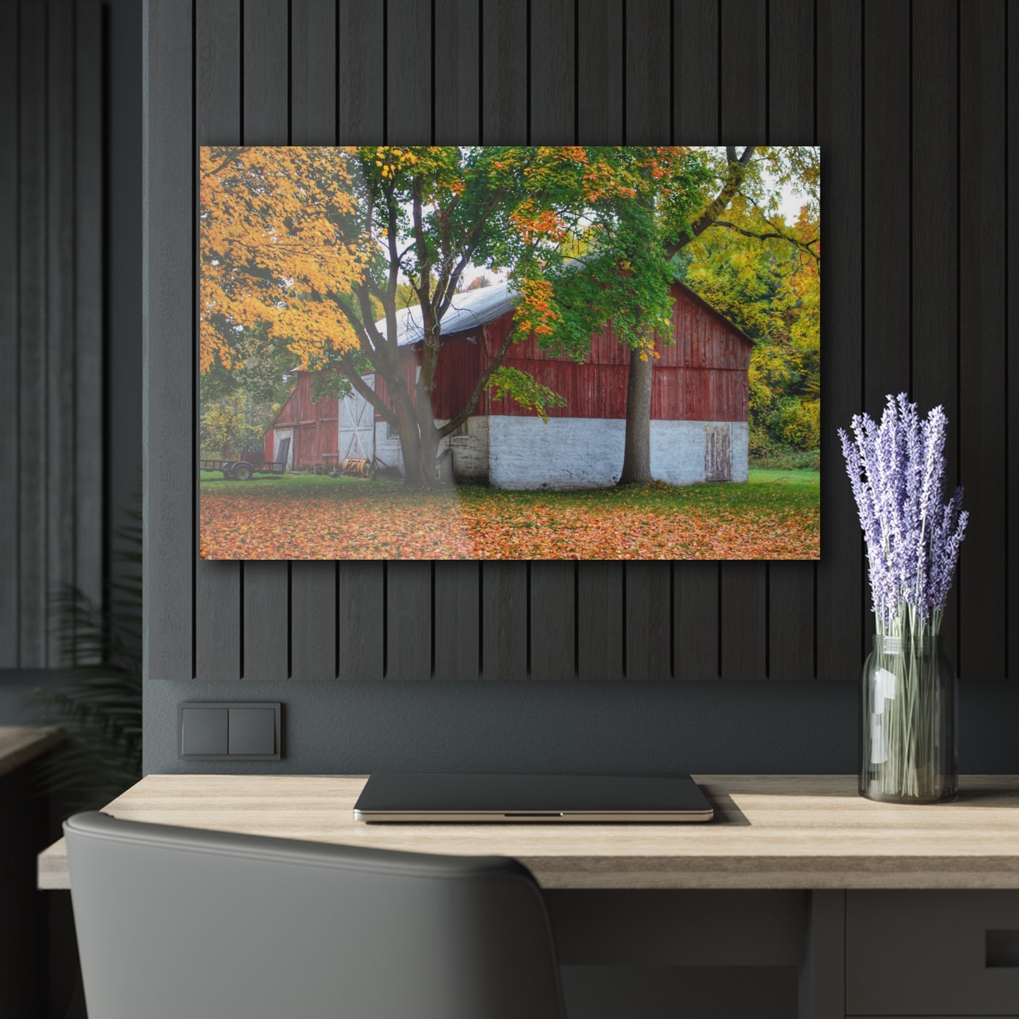 U R There Photography M-25 Red Rustic Farmhouse Acrylic Wall Print