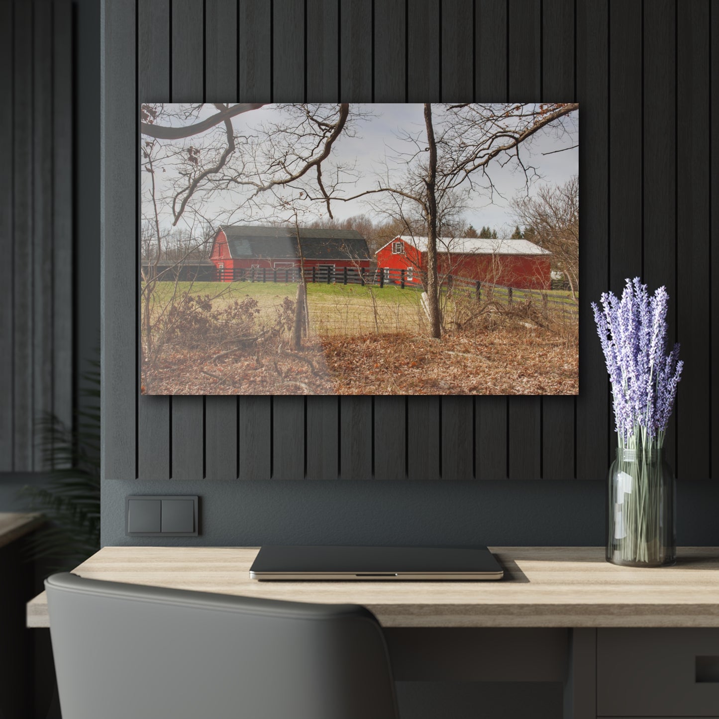 U R There Photography Hidden Hosner Reds Rustic Farmhouse Acrylic Wall Print