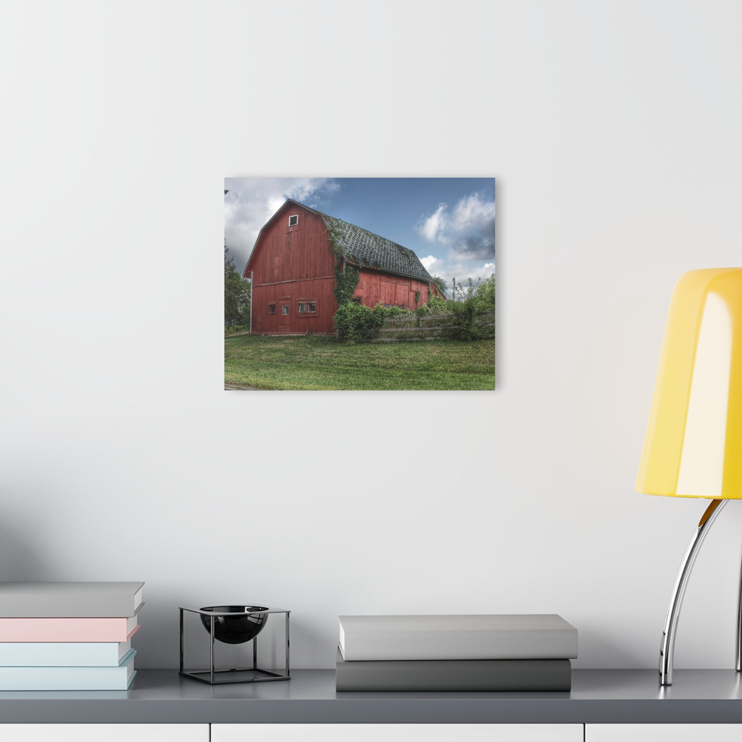 U R There Photography Hegal Road Old Red I Rustic Farmhouse Acrylic Wall Print