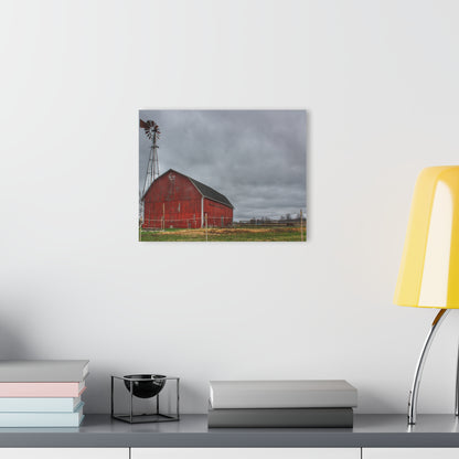 U R There Photography West Lake Road Red Barn and Windmill Rustic Farmhouse Acrylic Wall Print