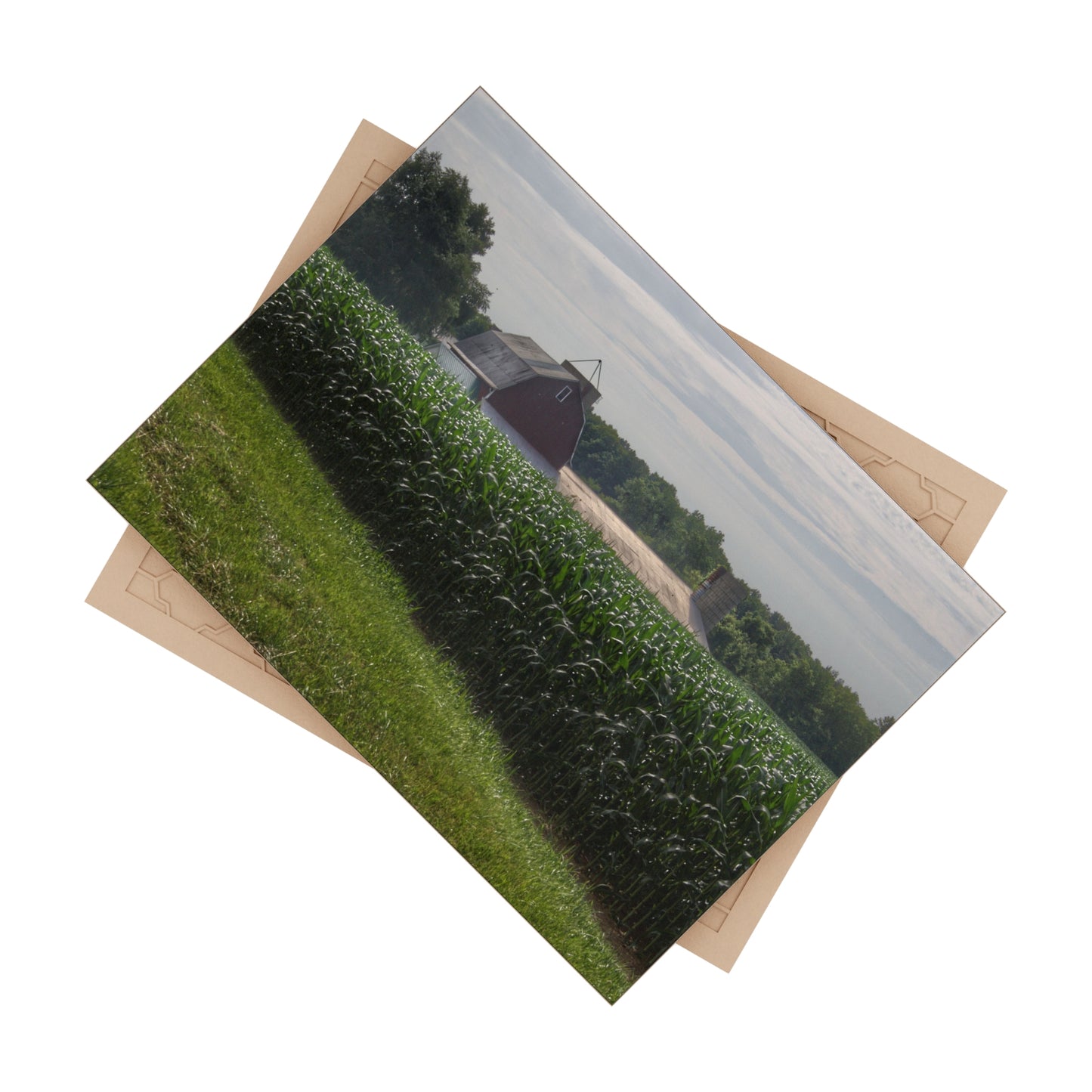 U R There Photography Above the Corn on Piersonville Road II Rustic Farmhouse Decorative Ceramic Tile