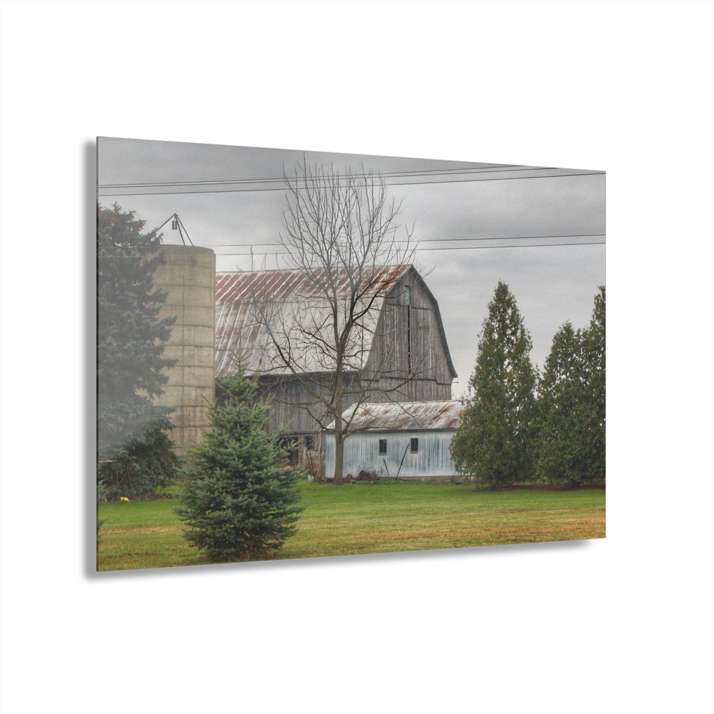 U R There Photography Eddy Road Grey I Rustic Farmhouse Acrylic Wall Print 14 "x 11"