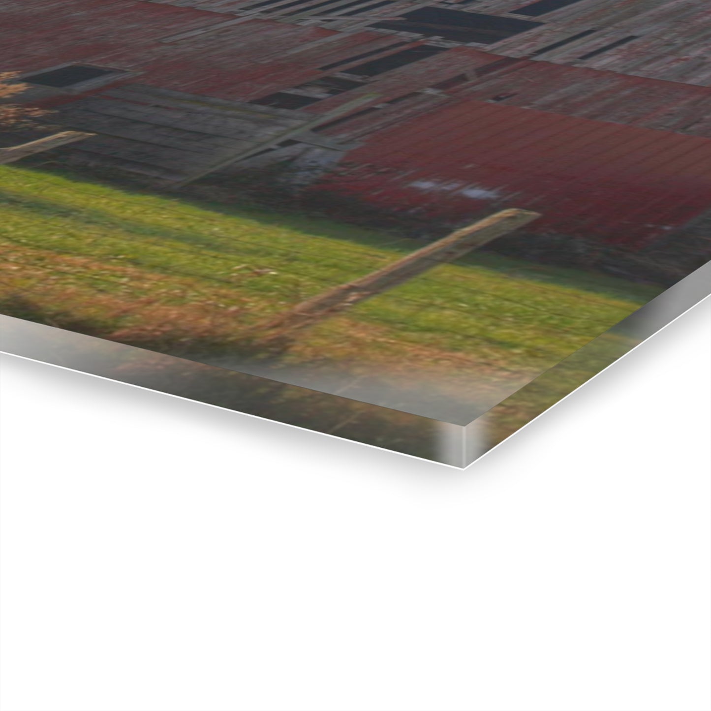 U R There Photography Dodge Road Red I Rustic Farmhouse Acrylic Wall Print