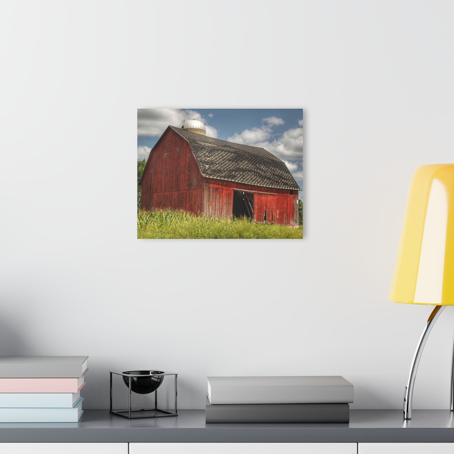 U R There Photography Hollenbeck Road Red I Rustic Farmhouse Acrylic Wall Print