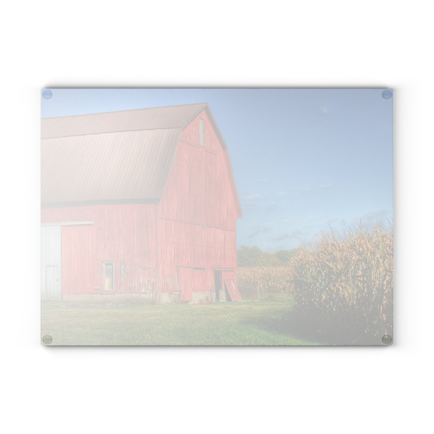U R There Photography Fargo Road Red I Rustic Farmhouse Tempered-Glass Cutting Board
