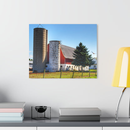 U R There Photography Hunters Creek Red Cow Barn I Rustic Farmhouse Acrylic Wall Print