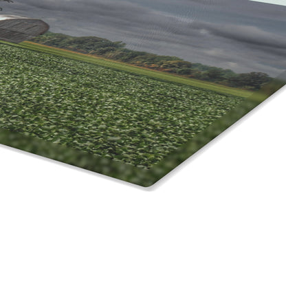 U R There Photography Belsay Grey Among the Pines Rustic Farmhouse Tempered-Glass Cutting Board