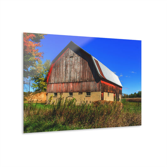 U R There Photography Byington Road Red II Rustic Farmhouse Acrylic Wall Print