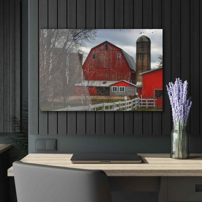 U R There Photography Peck Red Rustic Farmhouse Acrylic Wall Print