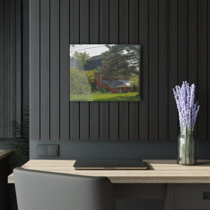 U R There Photography Grey Road Red Rustic Farmhouse Acrylic Wall Print