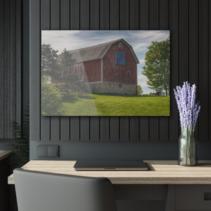 U R There Photography Mertz Road Quilted Red Rustic Farmhouse Acrylic Wall Print