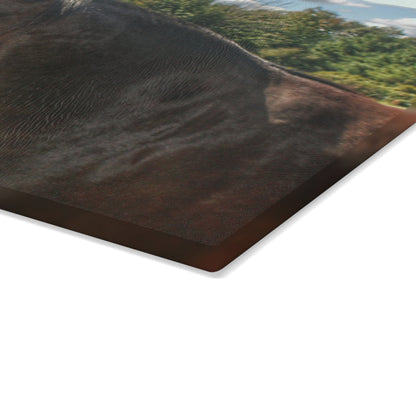 U R There Photography Brown Beauty I Rustic Farmhouse Tempered-Glass Cutting Board