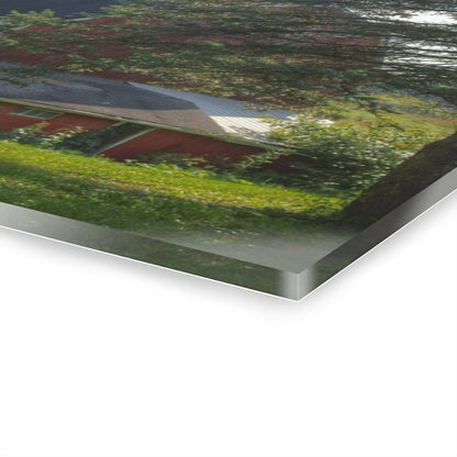 U R There Photography Grey Road Red Rustic Farmhouse Acrylic Wall Print