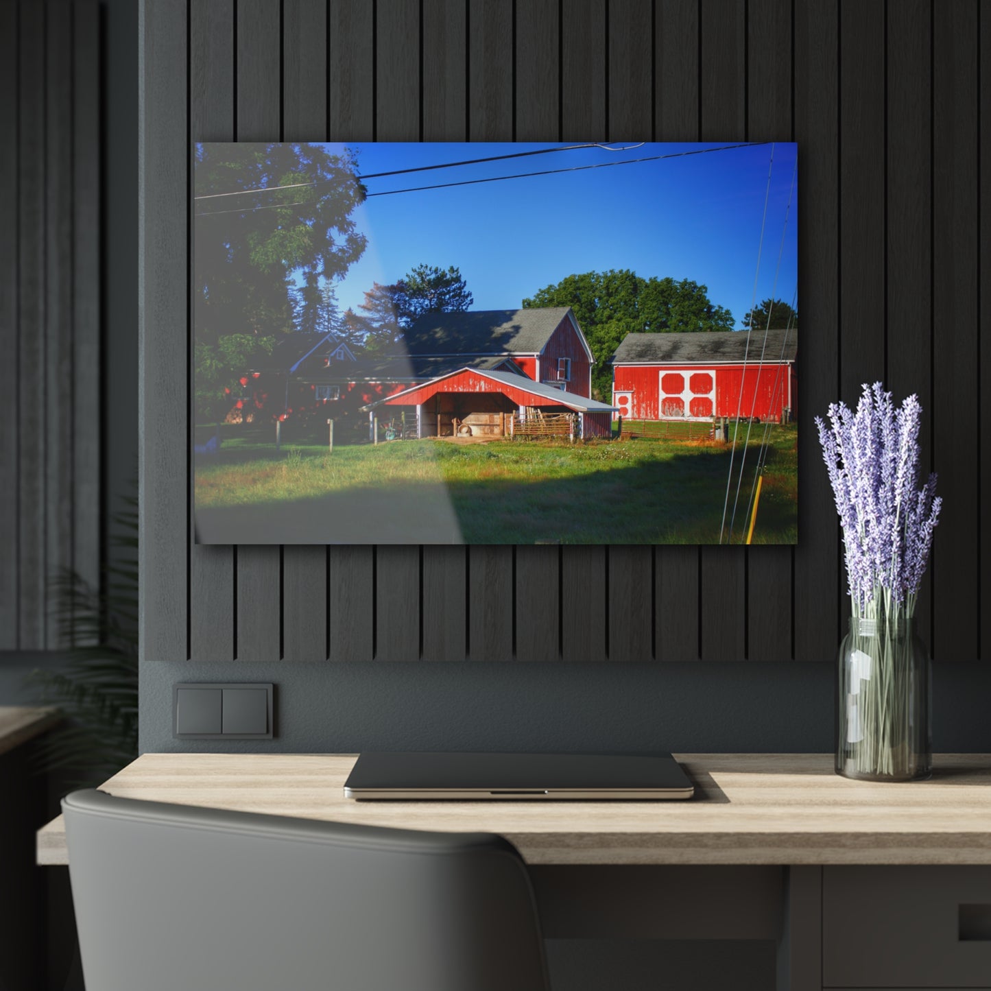 U R There Photography Rochester Road Little Red Farm Rustic Farmhouse Acrylic Wall Print