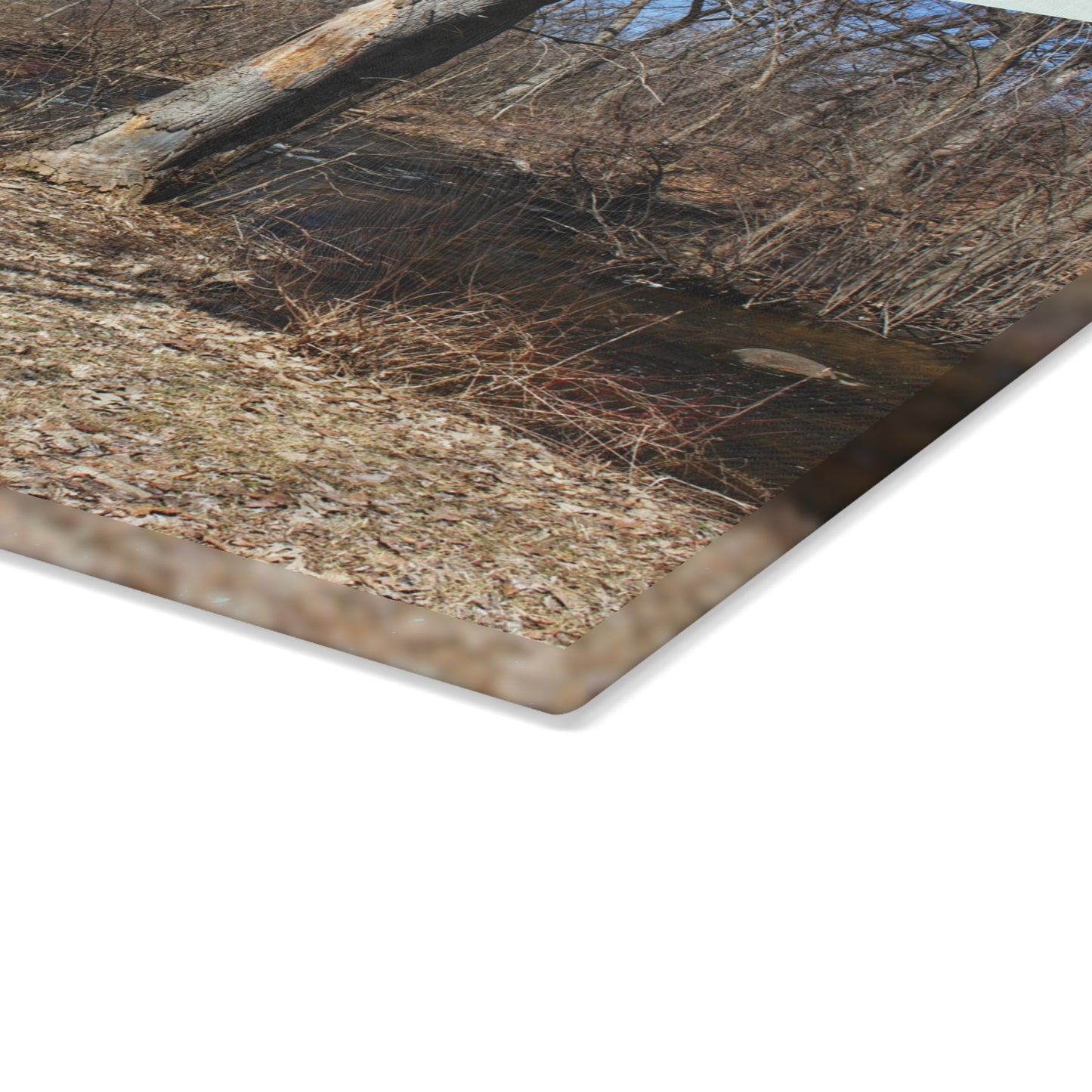 U R There Photography Creekside Seating Rustic Farmhouse Tempered-Glass Cutting Board
