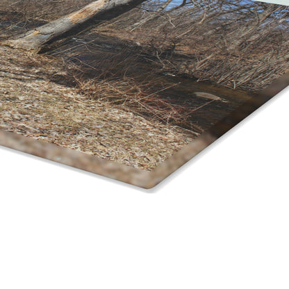 U R There Photography Creekside Seating Rustic Farmhouse Tempered-Glass Cutting Board