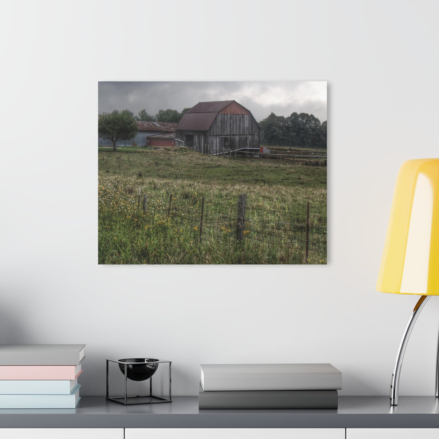 Barn Boutique Modern Farmhouse Acrylic Wall Print| Newark Road Tilted Grey