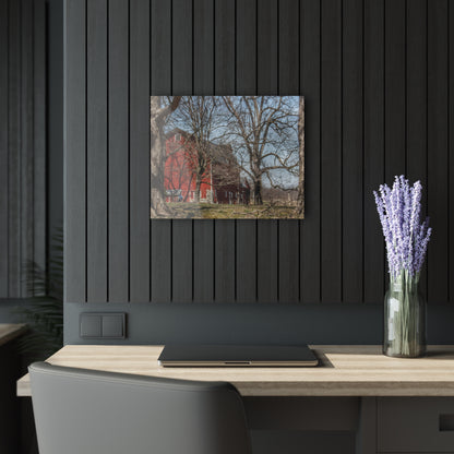 U R There Photography Hill Road Red Rustic Farmhouse Acrylic Wall Print