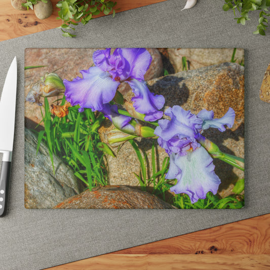 U R There Photography Saint Hugos Iris Rustic Farmhouse Tempered-Glass Cutting Board