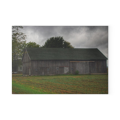 U R There Photography Weaver Road Grey Rustic Farmhouse Tempered-Glass Cutting Board