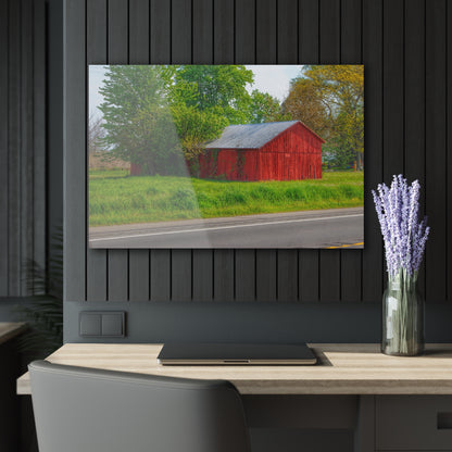 U R There Photography M-25 Little Red Rustic Farmhouse Acrylic Wall Print