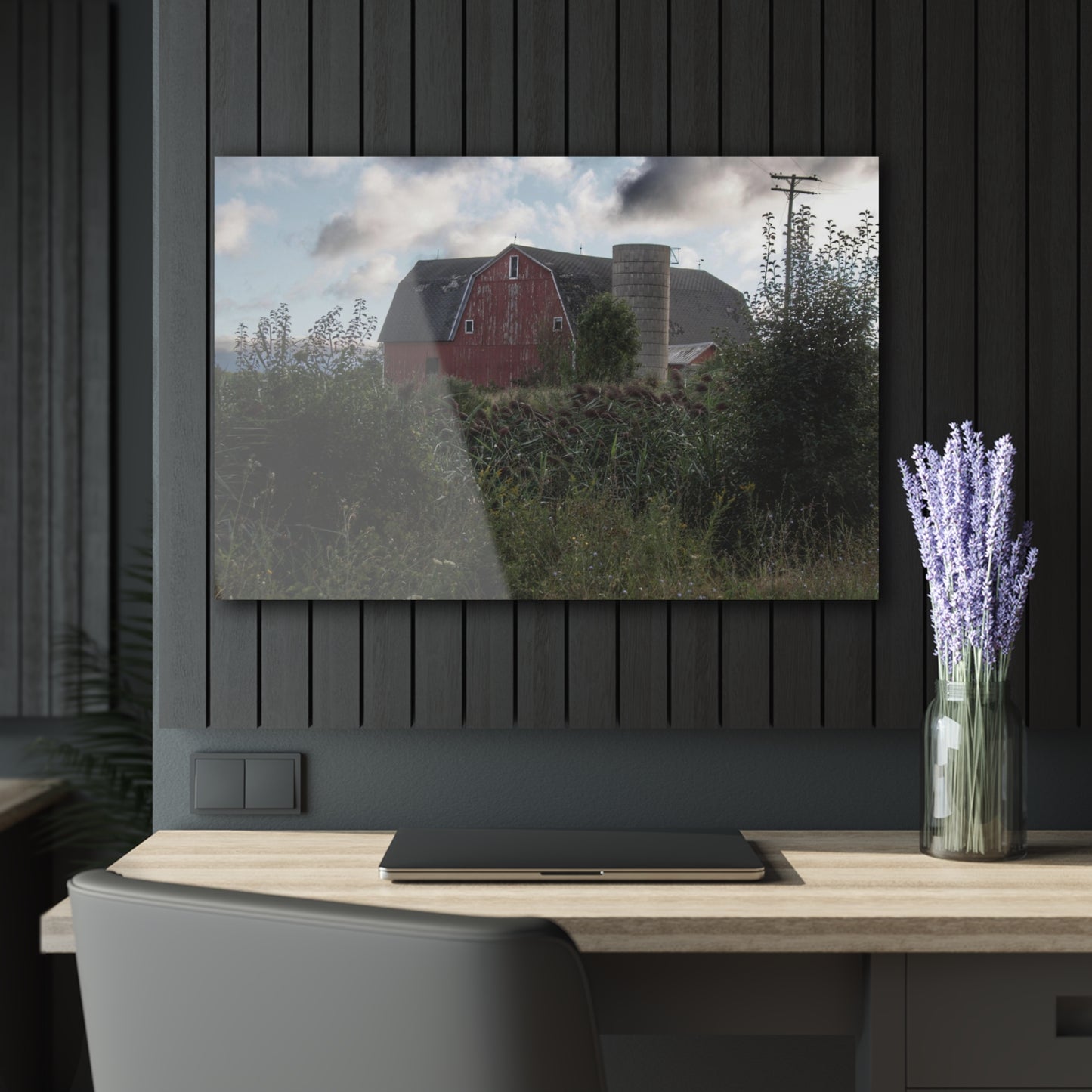 U R There Photography Greenwood Road Red II Rustic Farmhouse Acrylic Wall Print