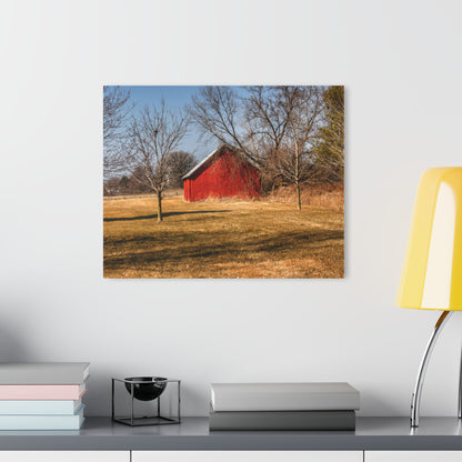 U R There Photography Romeo Plank Little Red Rustic Farmhouse Acrylic Analog Wall Clock