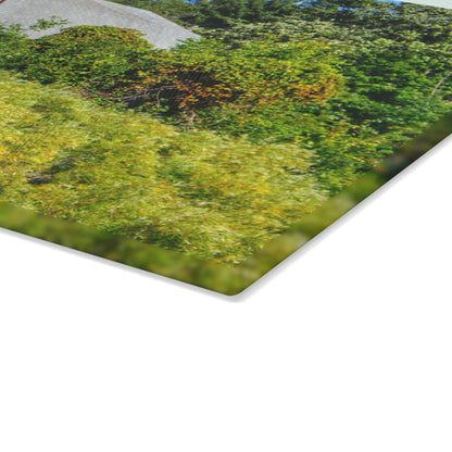 U R There Photography Saginaw Road Hidden Grey Rustic Farmhouse Tempered-Glass Cutting Board