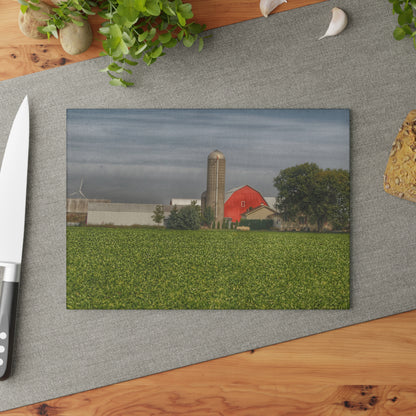 U R There Photography Richardson Road Farm Rustic Farmhouse Tempered-Glass Cutting Board