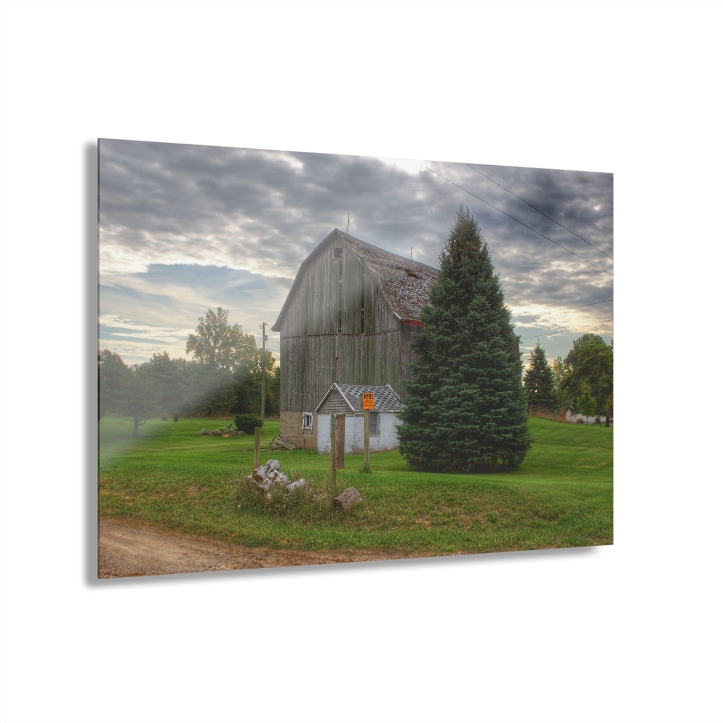 U R There Photography Rich Road Falling Grey II Rustic Farmhouse Acrylic Wall Print