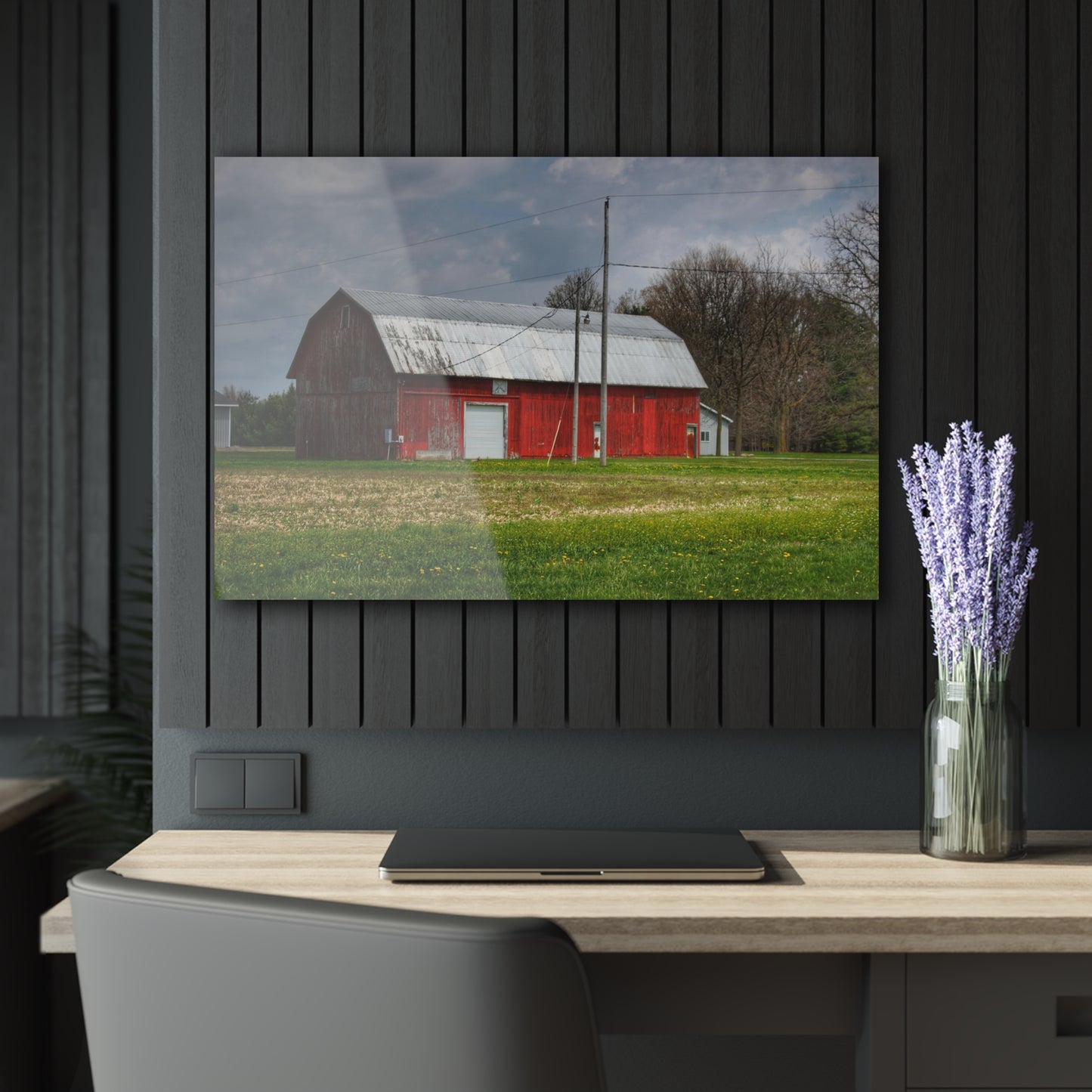 U R There Photography Coldwater Road Red I Rustic Farmhouse Acrylic Wall Print