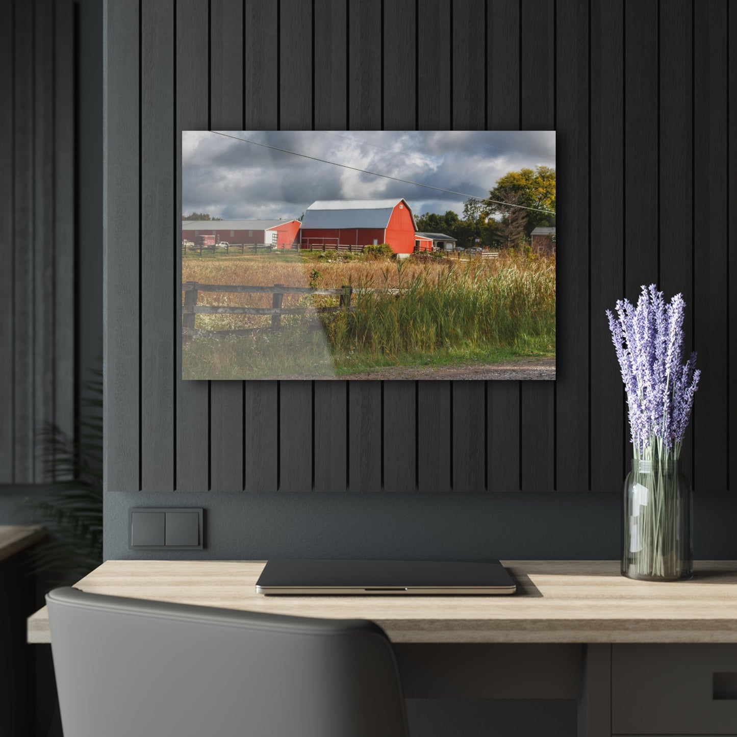 U R There Photography Beyond the Fence on Richfield Road Rustic Farmhouse Acrylic Wall Print