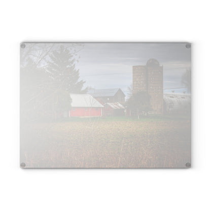 U R There Photography Fostoria Road Greys Rustic Farmhouse Tempered-Glass Cutting Board