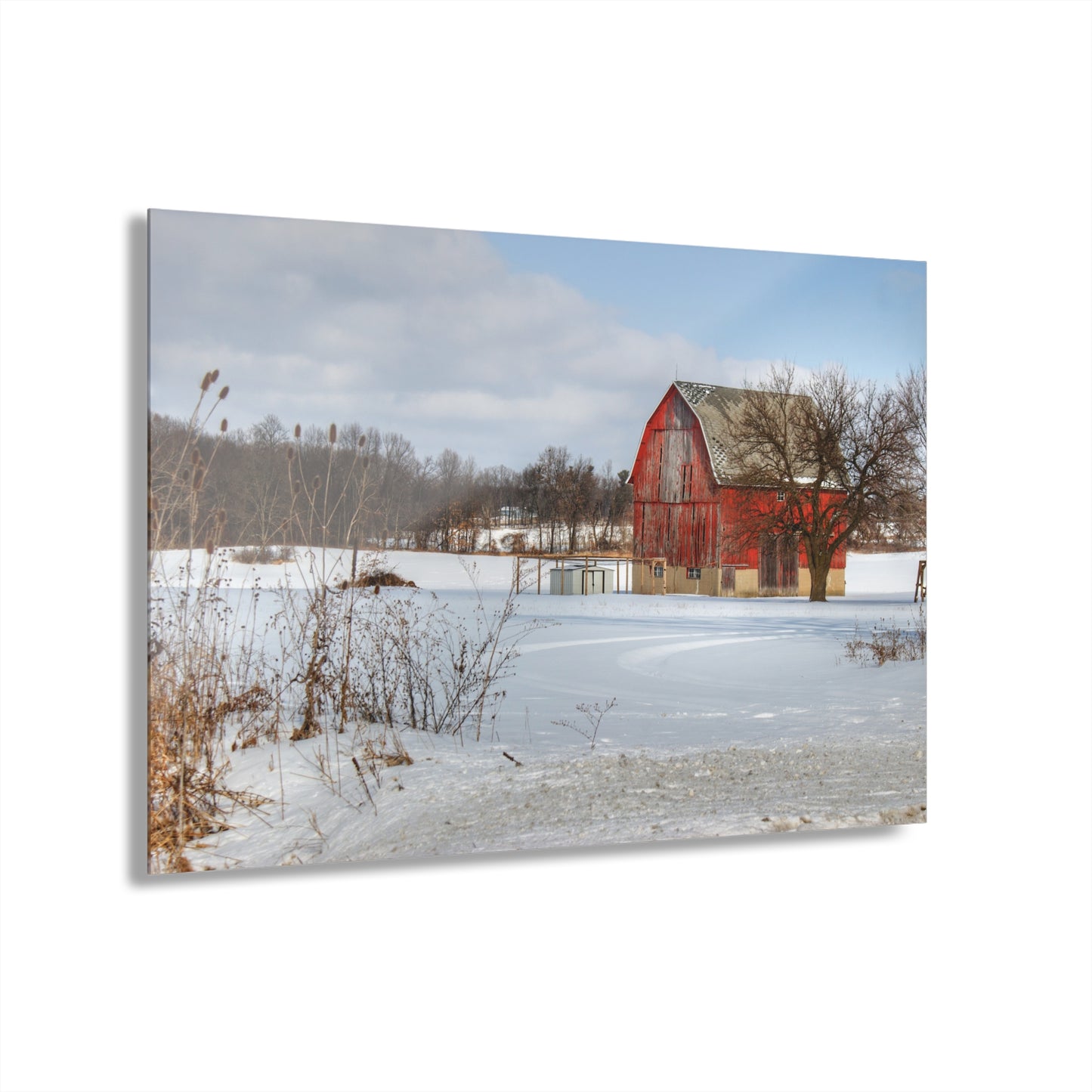 U R There Photography Oregon Road Hillside Red Rustic Farmhouse Acrylic Wall Print