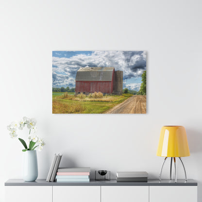 U R There Photography Haines Road Red Rustic Farmhouse Acrylic Wall Print